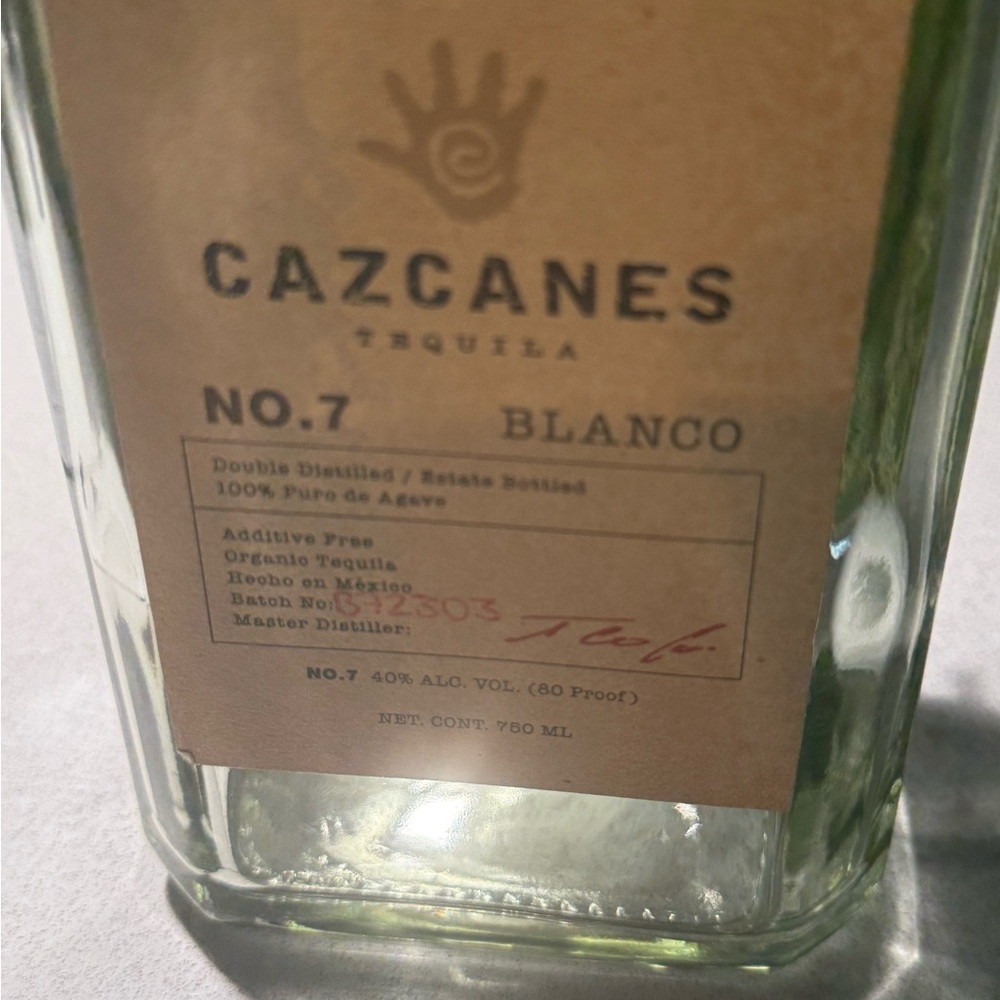 No.7 Blanco Tequila empty bottle